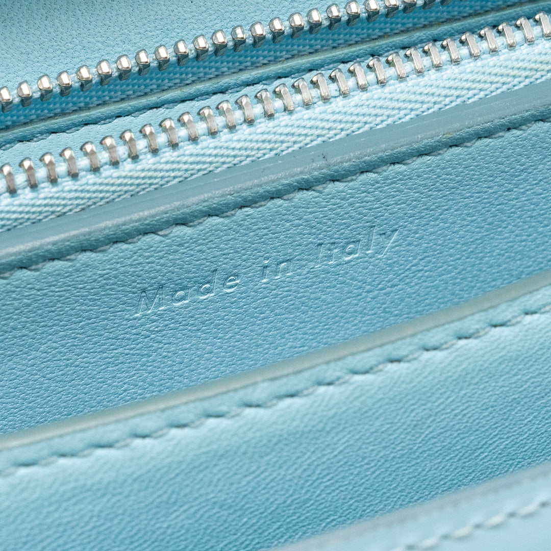Celine medium classic box bag calfskin light blue