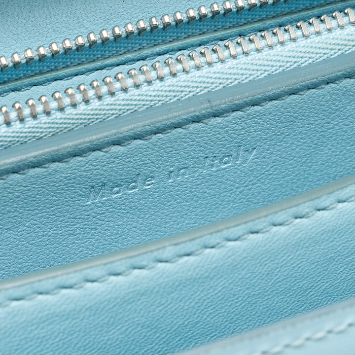 Celine medium classic box bag calfskin light blue