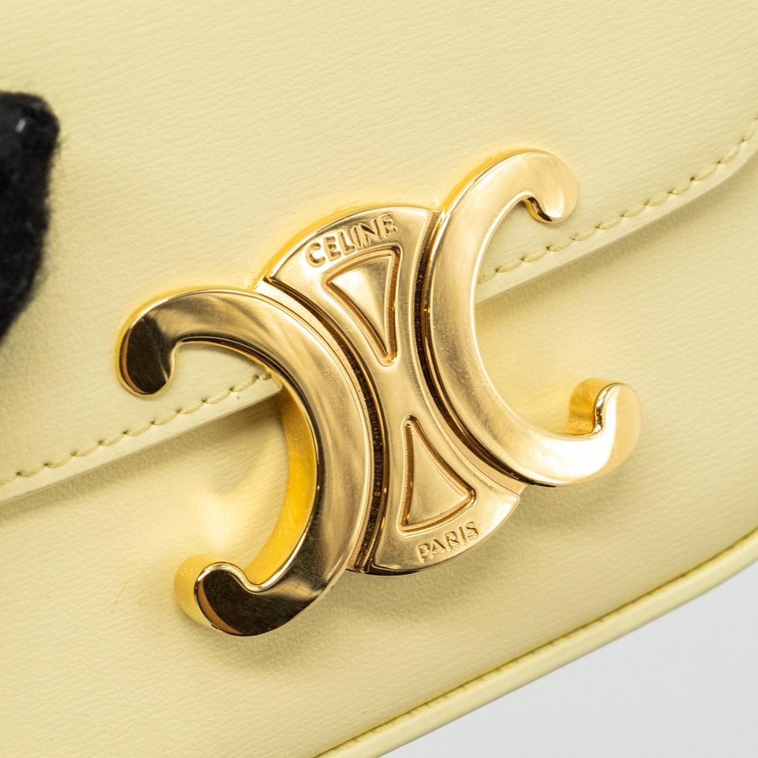 Celine Mini Claude Shiny Calfskin Light Yellow