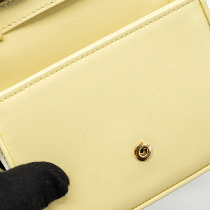 Celine Mini Claude Shiny Calfskin Light Yellow
