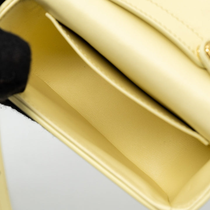 Celine Mini Claude Shiny Calfskin Light Yellow