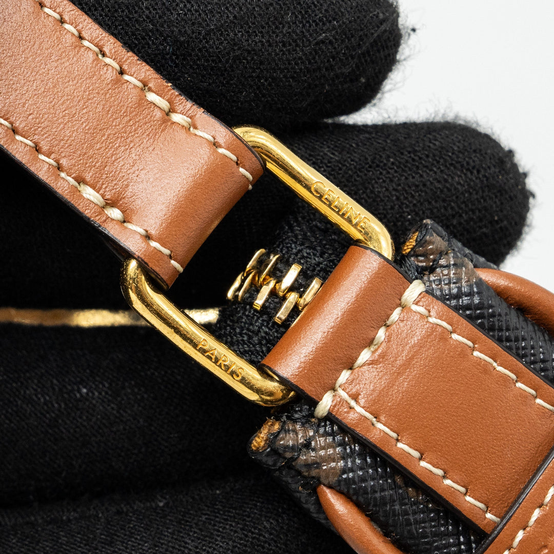 Celine Mini Ava Triomphe Canvas/Calfskin Tan
