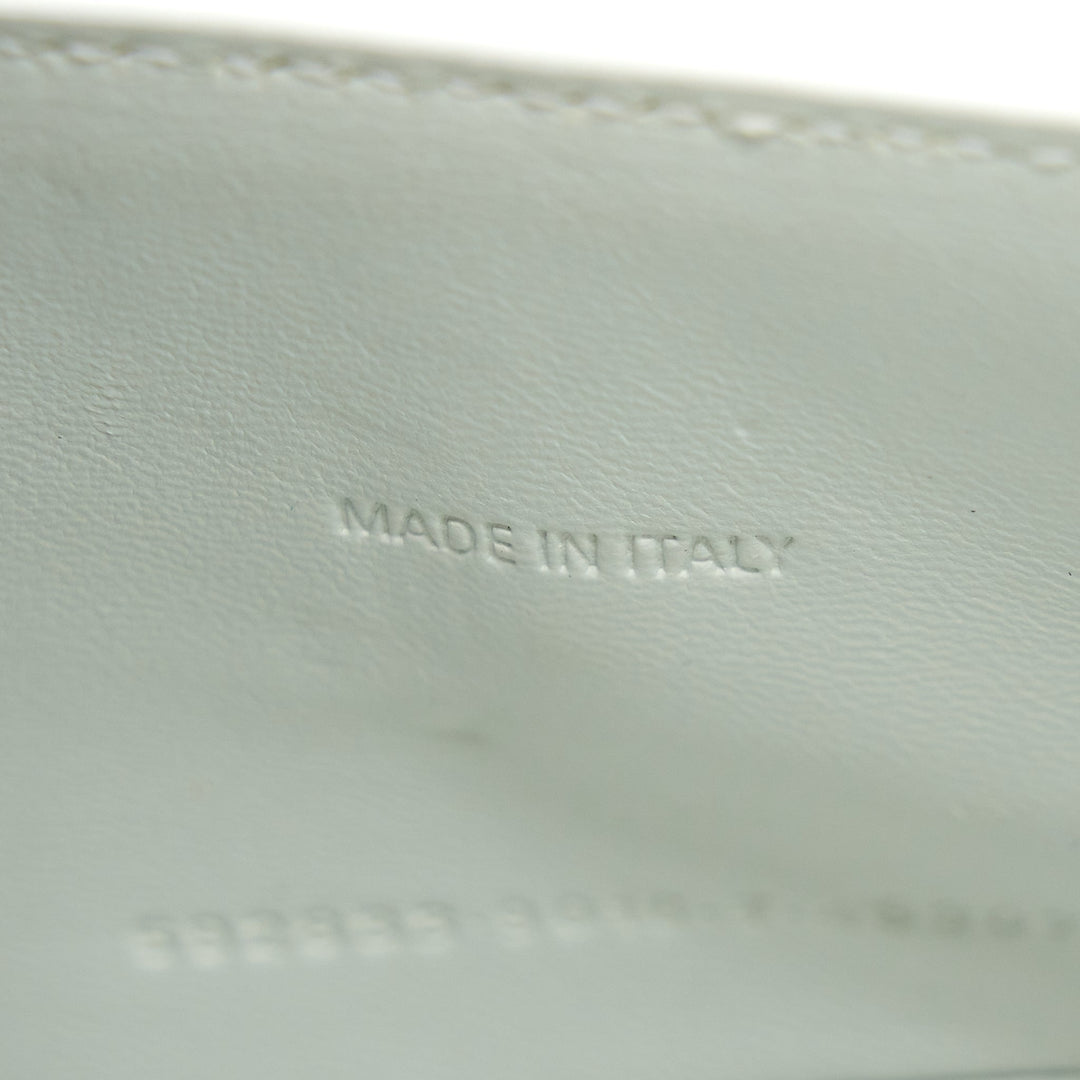 Top Quality Balenciaga Hourglass XS Croc Embossed Calfskin White GHW