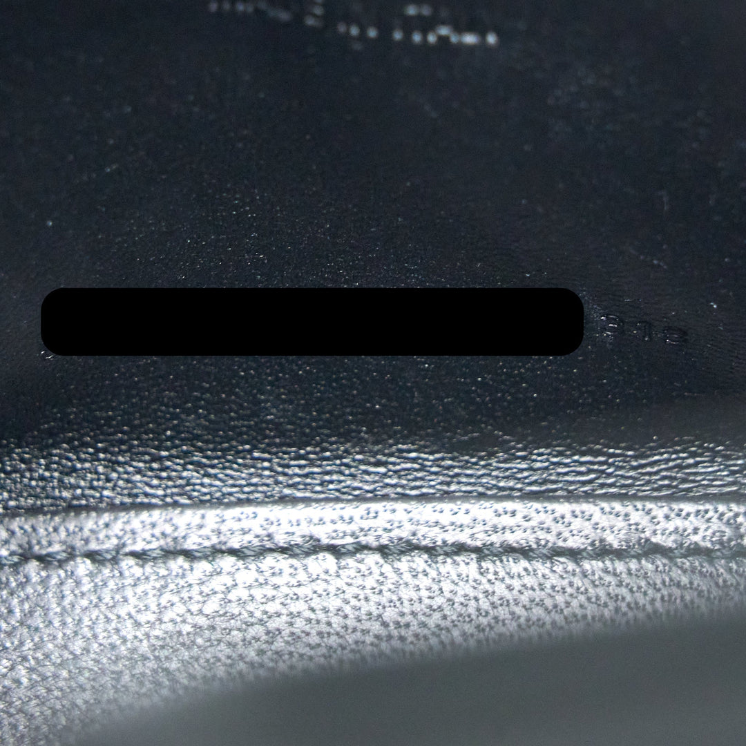 Top Quality Balenciaga Hourglass XS Croc-Embossed Leather Black with Black Hardware