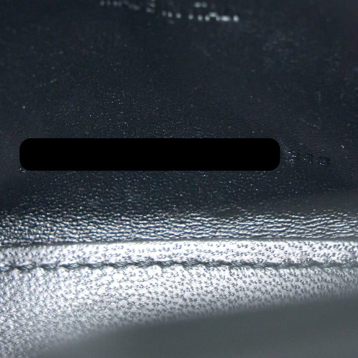 Top Quality Balenciaga Hourglass XS Croc-Embossed Leather Black with Black Hardware