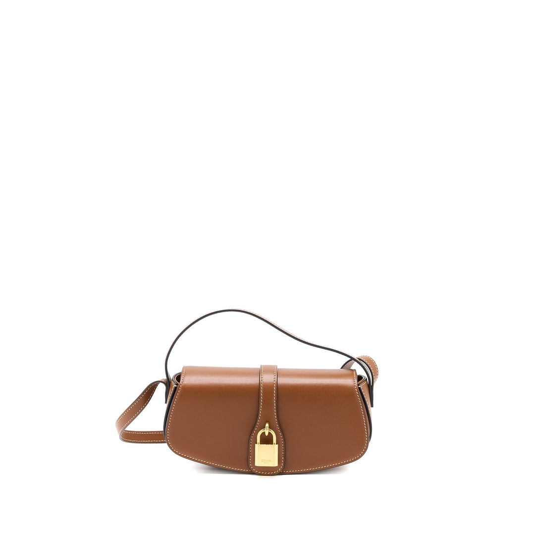 Celine Clutch On Strap Calfskin Tan