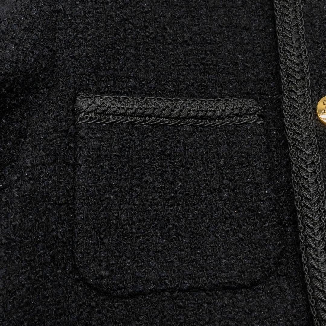 Top Quality Celine Size 34 Chasseur Jacket Tweed Black