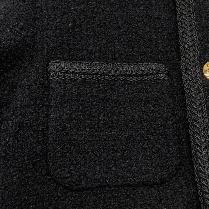 Top Quality Celine Size 34 Chasseur Jacket Tweed Black