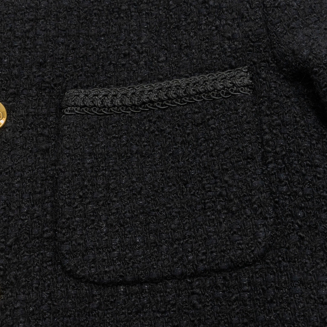 Top Quality Celine Size 34 Chasseur Jacket Tweed Black
