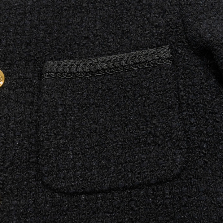 Top Quality Celine Size 34 Chasseur Jacket Tweed Black