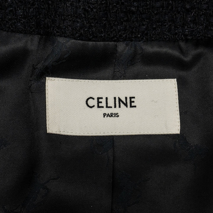 Top Quality Celine Size 34 Chasseur Jacket Tweed Black