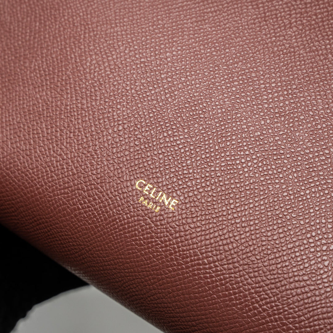 Celine Micro Belt Bag Grained Calfskin Burgundy