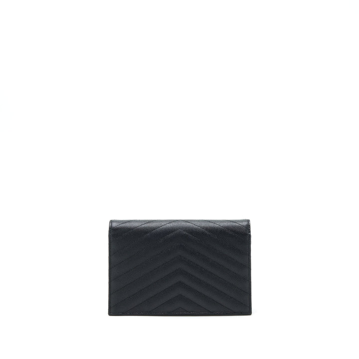 Saint Laurent/YSL Envelop Chain Wallet Caviar Black GHW
