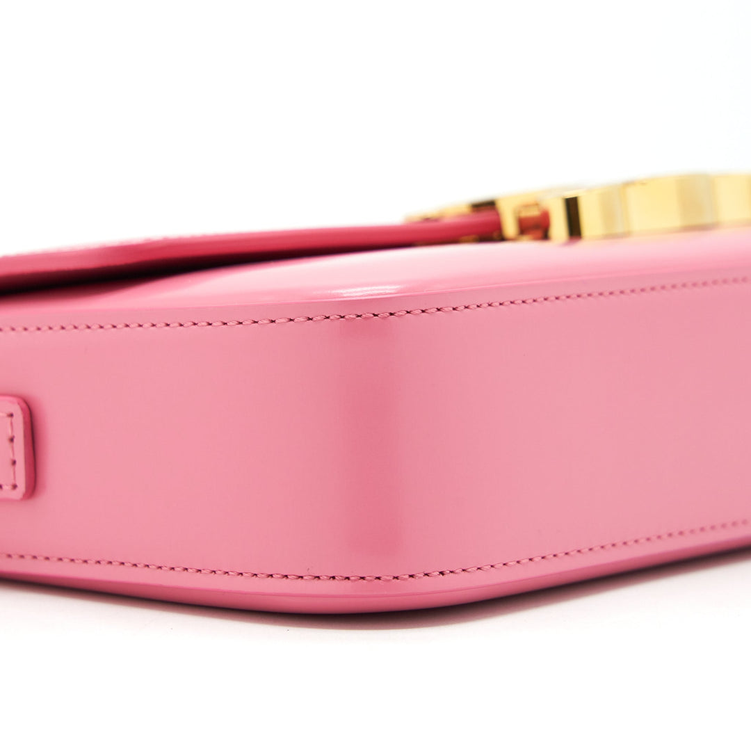 Top Quality Celine Triomphe Shoulder Bag Shiny Calfskin Flamingo