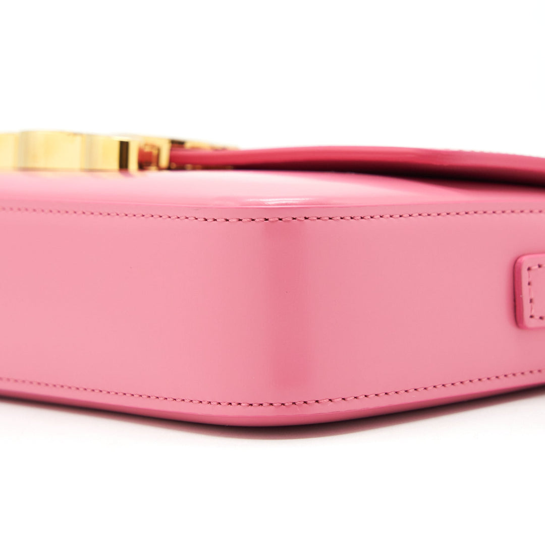 Top Quality Celine Triomphe Shoulder Bag Shiny Calfskin Flamingo
