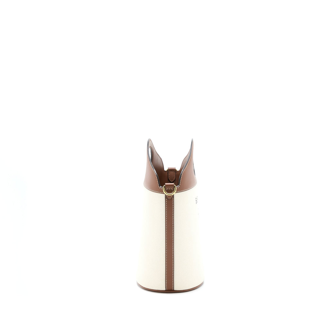 Burberry Bucket Bag Canvas/ Leather Beige/ Brown GHW