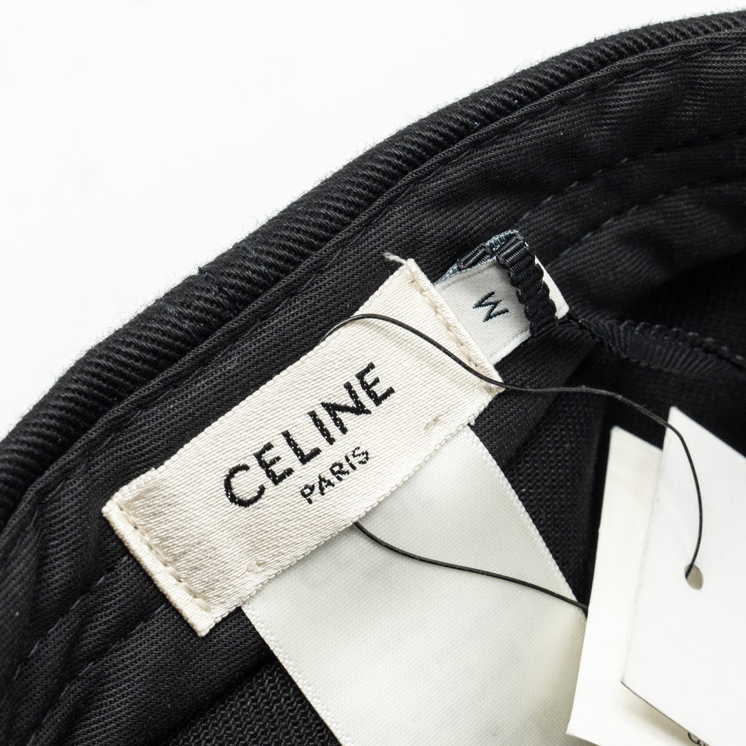 Top Quality Celine Size M Logo Ball Cap Cotton Black