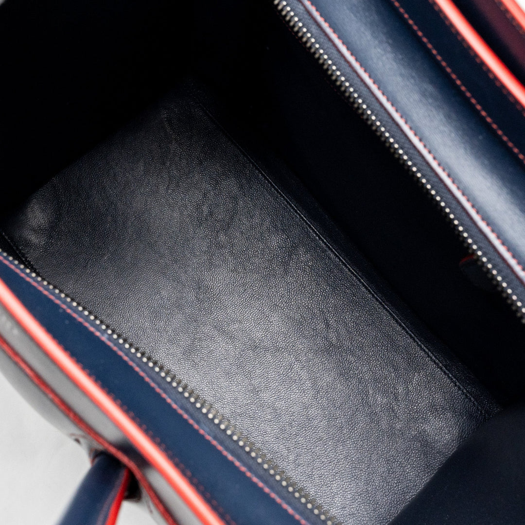 Celine Luggage Tote Bag Calfskin Blue/Red