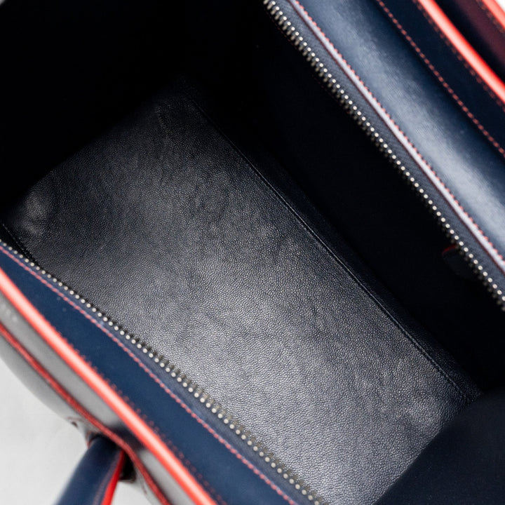 Celine Luggage Tote Bag Calfskin Blue/Red