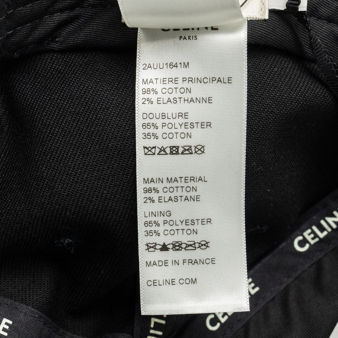 Top Quality Celine Size M Logo Ball Cap Cotton Black