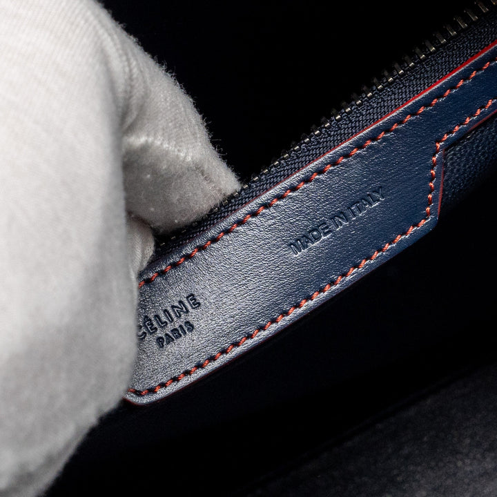 Celine Luggage Tote Bag Calfskin Blue/Red