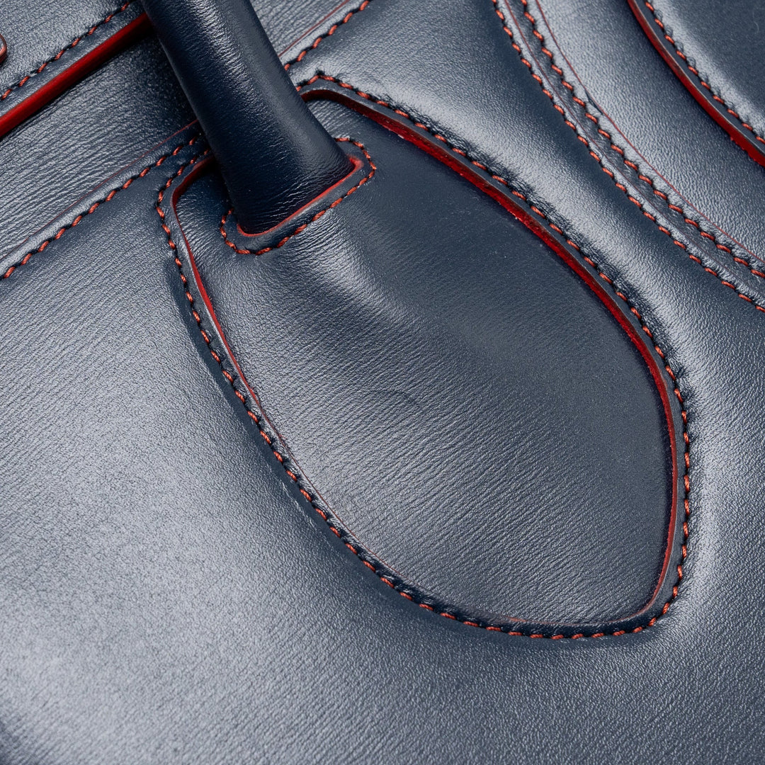 Celine Luggage Tote Bag Calfskin Blue/Red