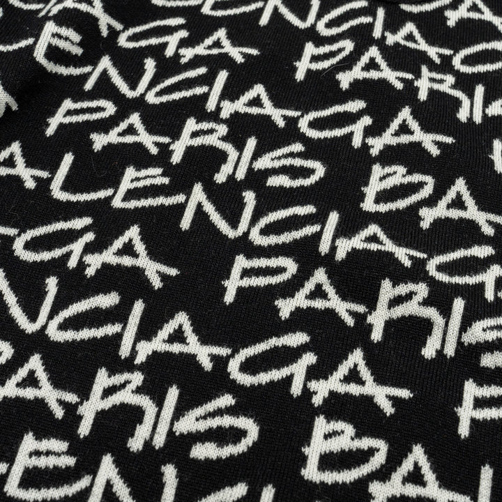 Top Quality Balenciaga Size M Long Sleeve Sweater Virgin Wool Black/White