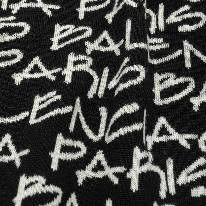 Top Quality Balenciaga Size M Long Sleeve Sweater Virgin Wool Black/White