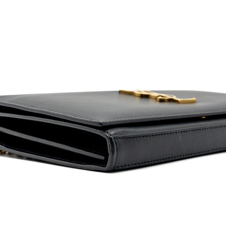saint laurent flap chain bag lambskin black GHW