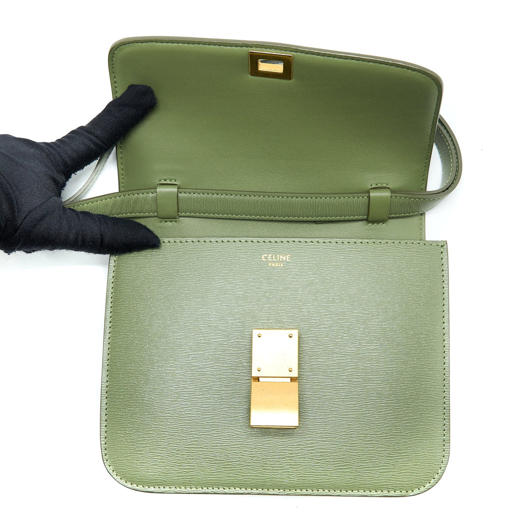 Top Quality Celine Teen Box Calfskin Green