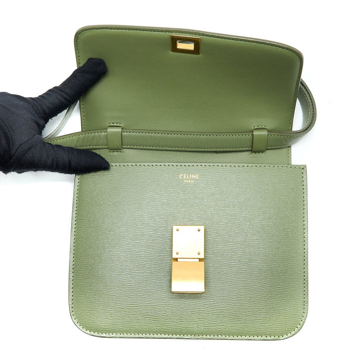 Top Quality Celine Teen Box Calfskin Green