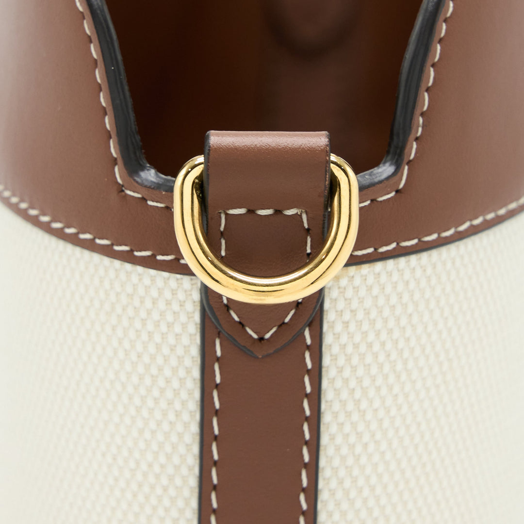 Burberry Bucket Bag Canvas/ Leather Beige/ Brown GHW