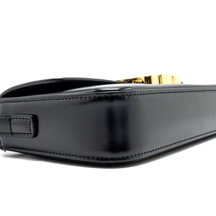 Top Quality Celine Triomphe Shoulder Bag Shiny Calfskin Black