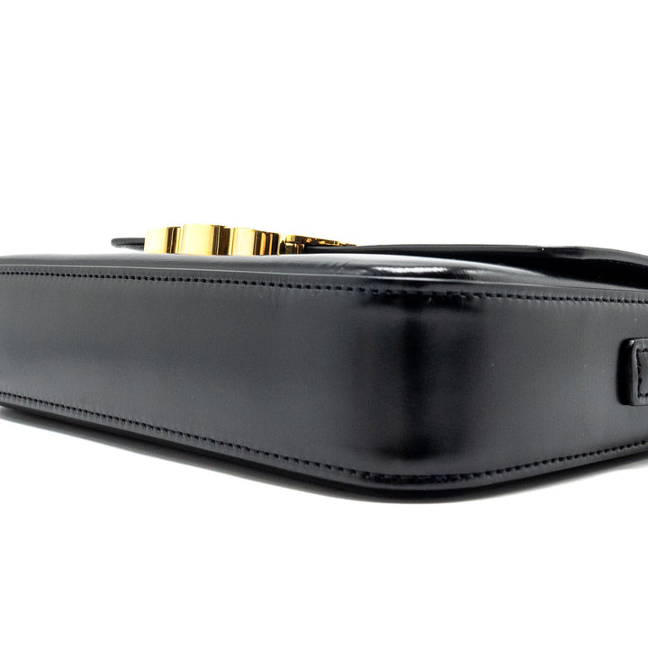 Top Quality Celine Triomphe Shoulder Bag Shiny Calfskin Black