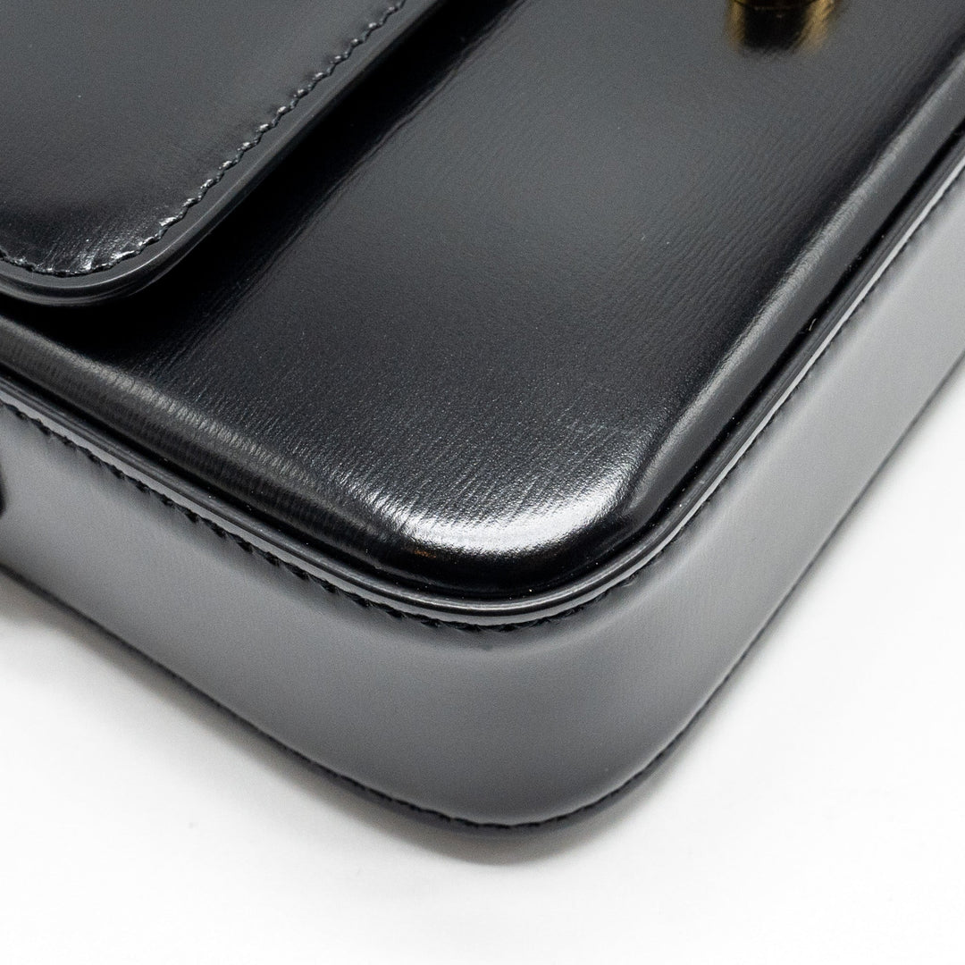 Top Quality Celine Triomphe Shoulder Bag Shiny Calfskin Black