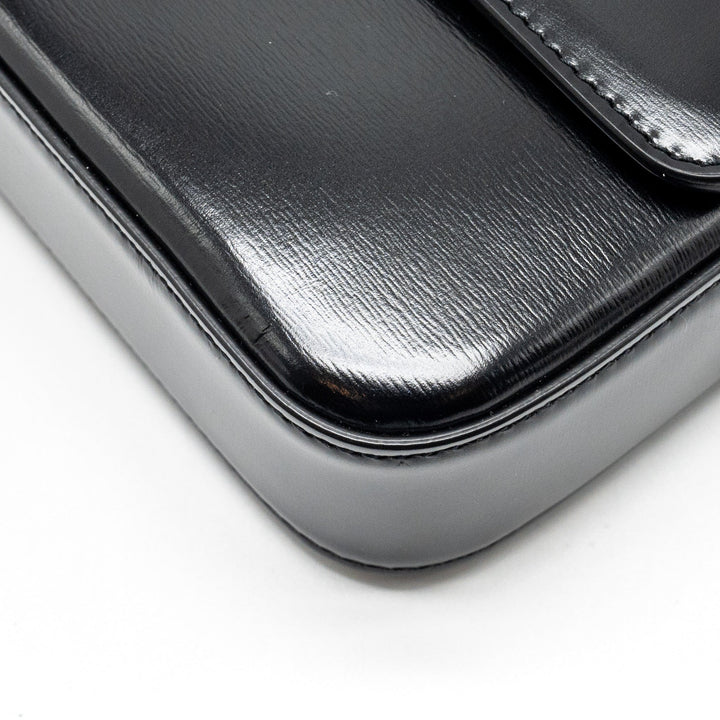 Top Quality Celine Triomphe Shoulder Bag Shiny Calfskin Black