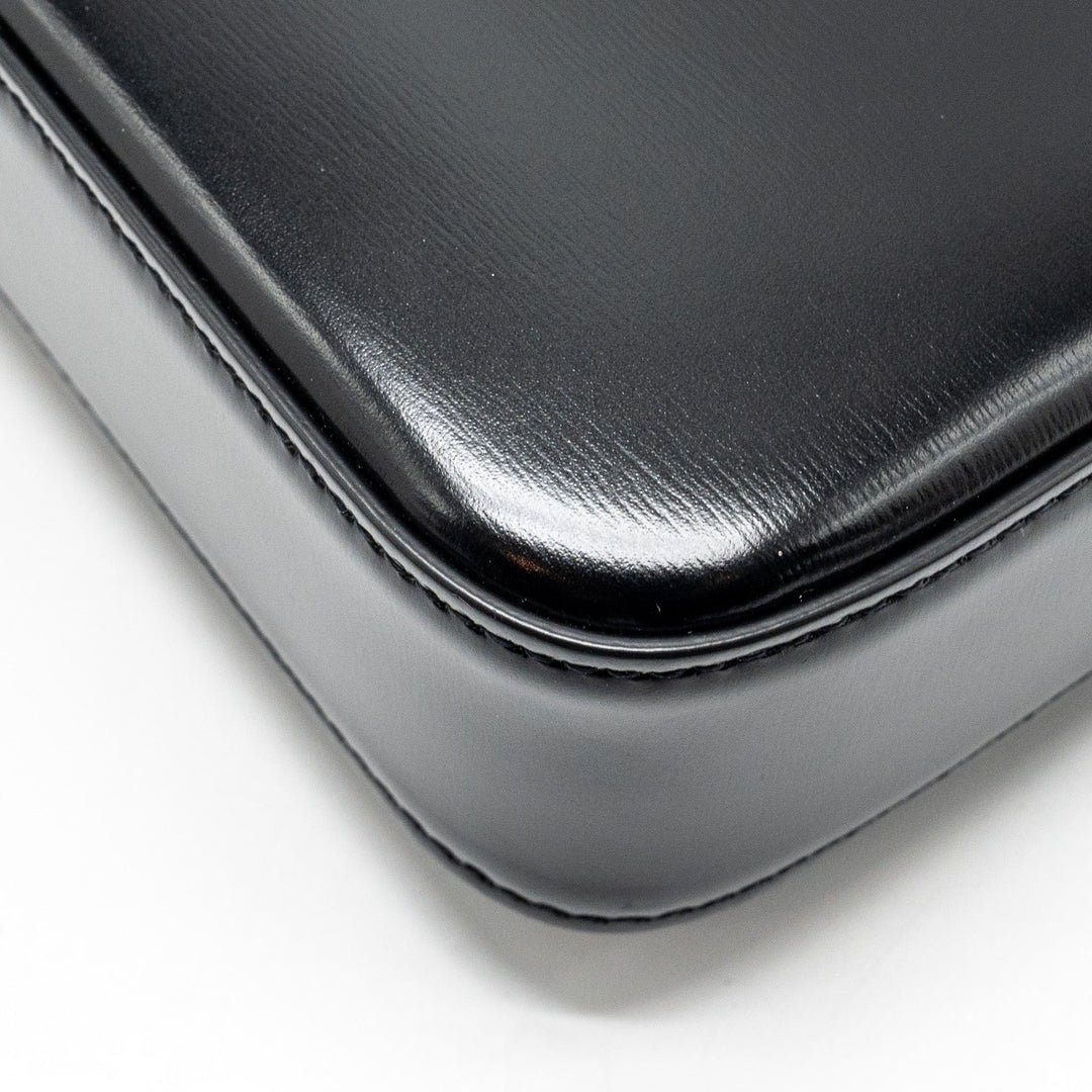 Top Quality Celine Triomphe Shoulder Bag Shiny Calfskin Black