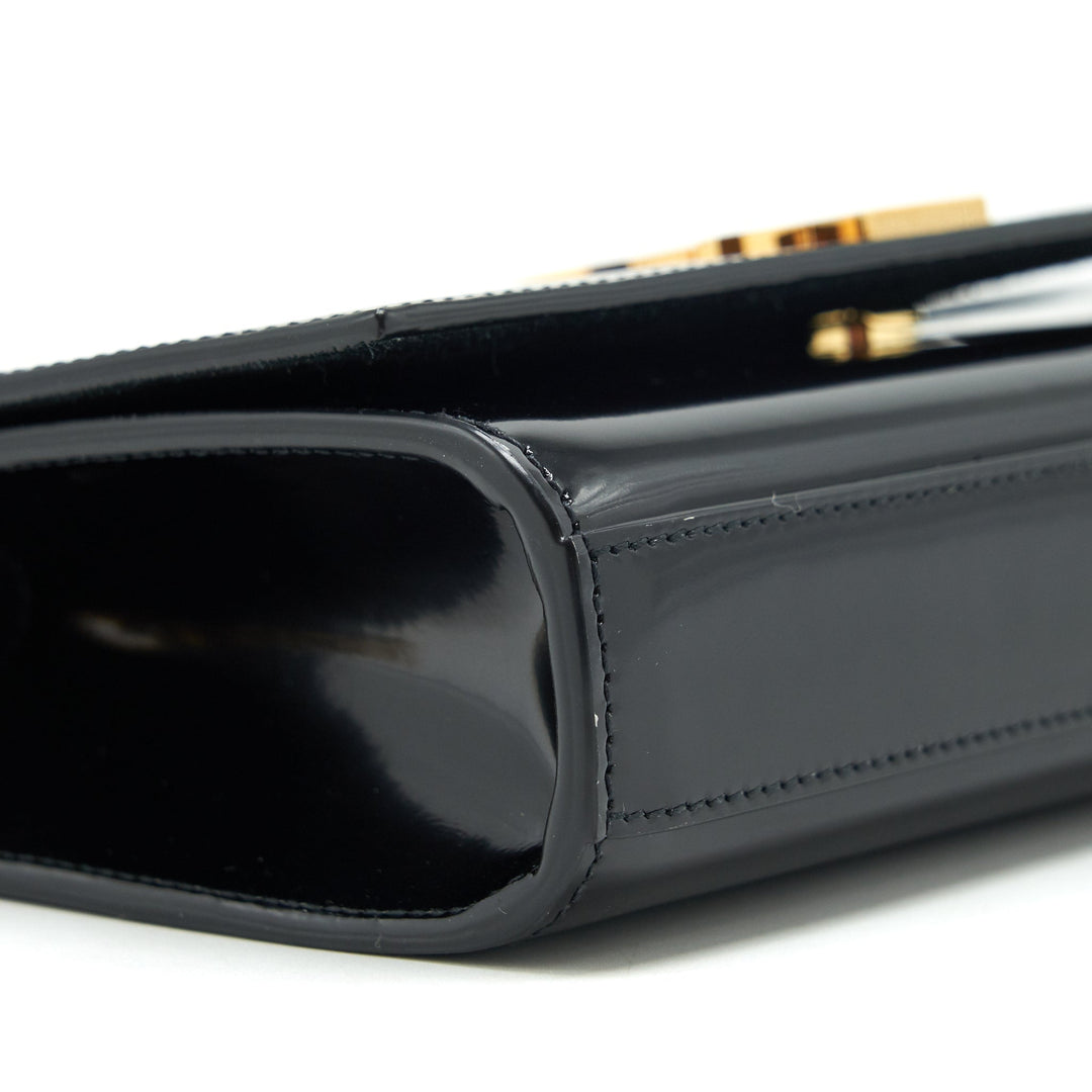Saint Laurent Kate Flap Bag Patent Black GHW