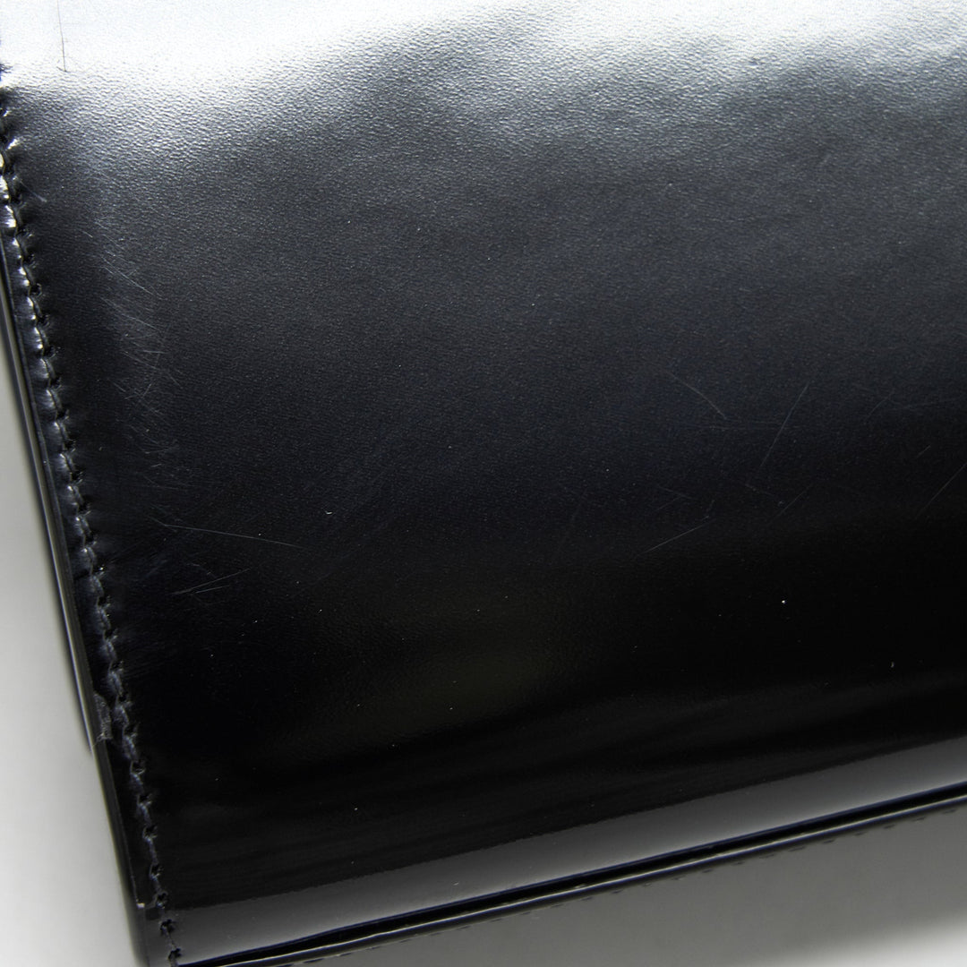 Saint Laurent Kate Flap Bag Patent Black GHW