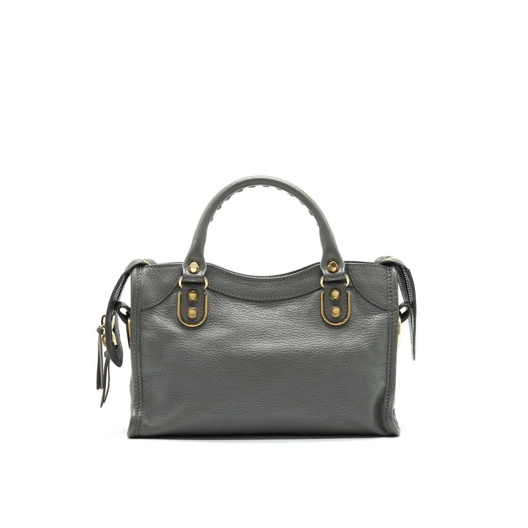 Top Quality Balenciaga Mini City Bag Grey with GHW