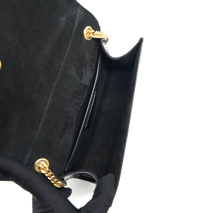 Saint Laurent Kate Flap Bag Patent Black GHW
