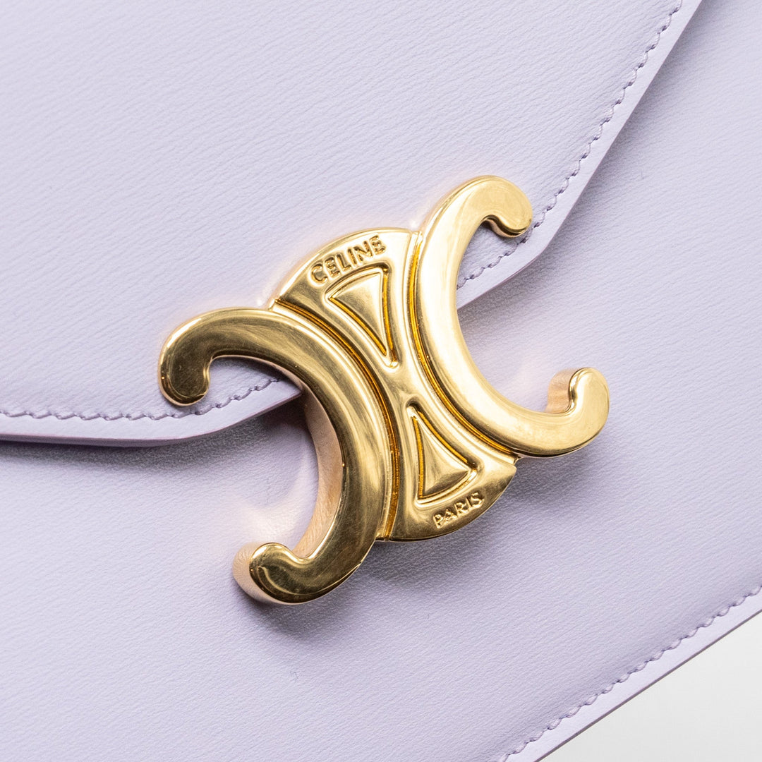 Top Quality Celine Triomphe Wallet on Chain Margo Shiny Calfskin Light Lavender