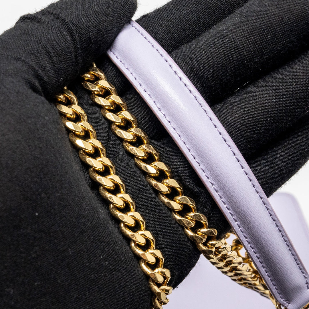 Top Quality Celine Triomphe Wallet on Chain Margo Shiny Calfskin Light Lavender
