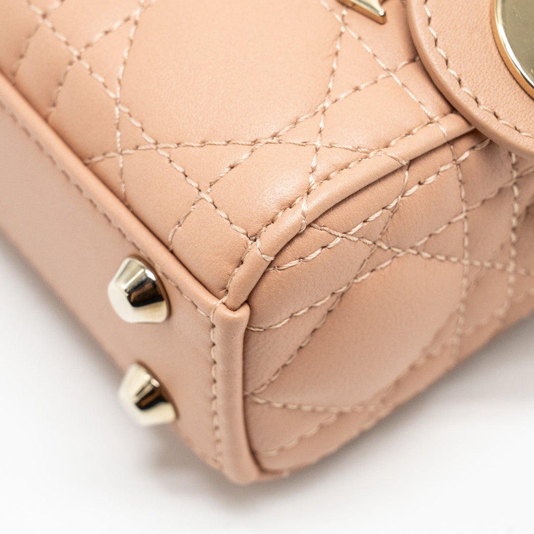 Top quality Dior Lady Top quality Dior Micro Bag Cannage Lambskin Rose Des Vents