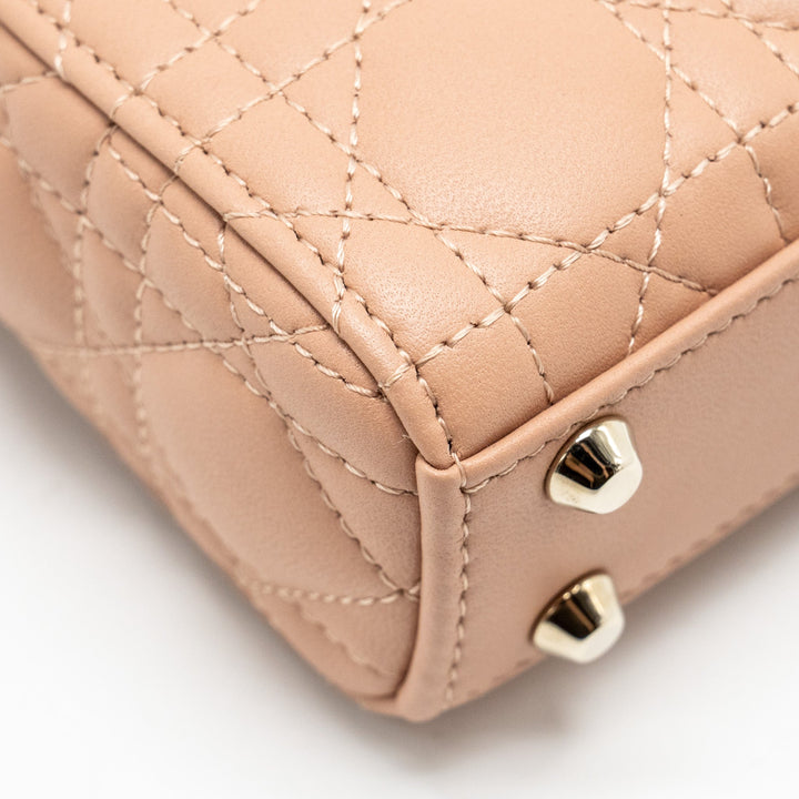 Top quality Dior Lady Top quality Dior Micro Bag Cannage Lambskin Rose Des Vents