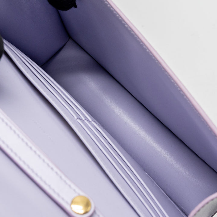 Top Quality Celine Triomphe Wallet on Chain Margo Shiny Calfskin Light Lavender