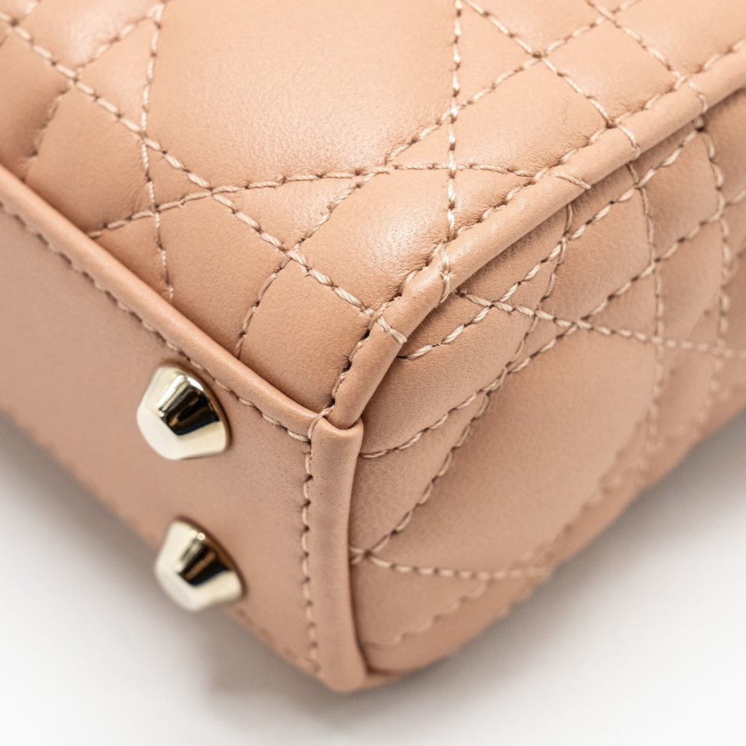 Top quality Dior Lady Top quality Dior Micro Bag Cannage Lambskin Rose Des Vents