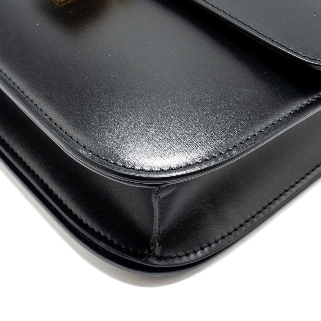 Celine Medium Classic Box Bag Calfskin Black