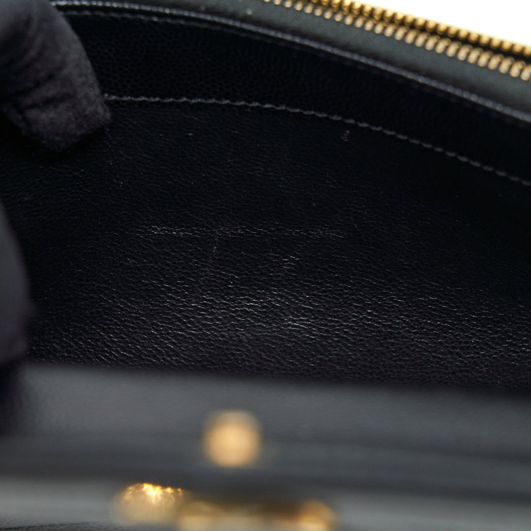 Saint Laurent/YSL Envelop Chain Wallet Caviar Black GHW