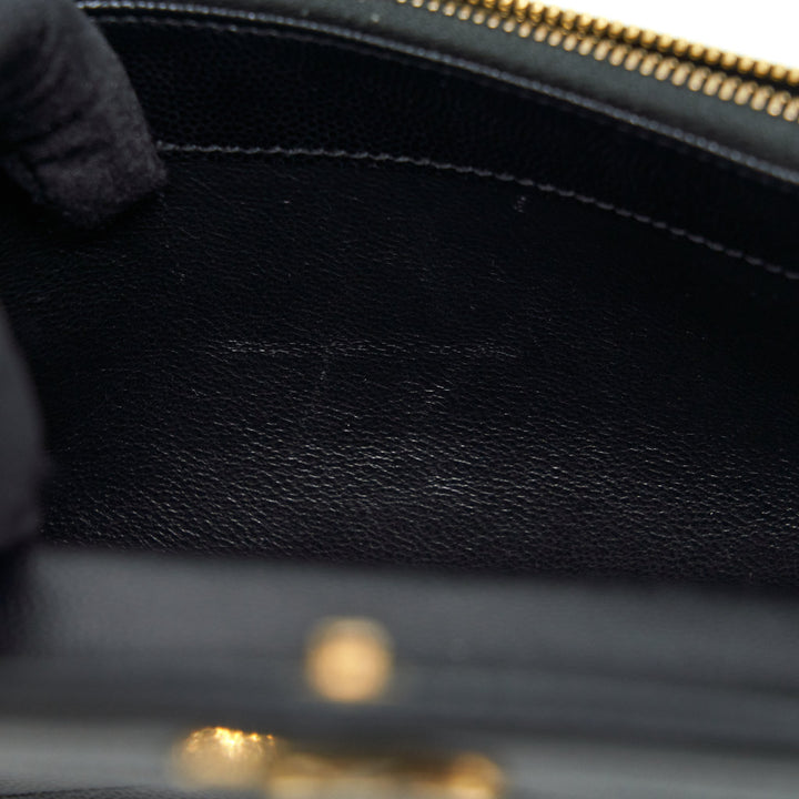 Saint Laurent/YSL Envelop Chain Wallet Caviar Black GHW
